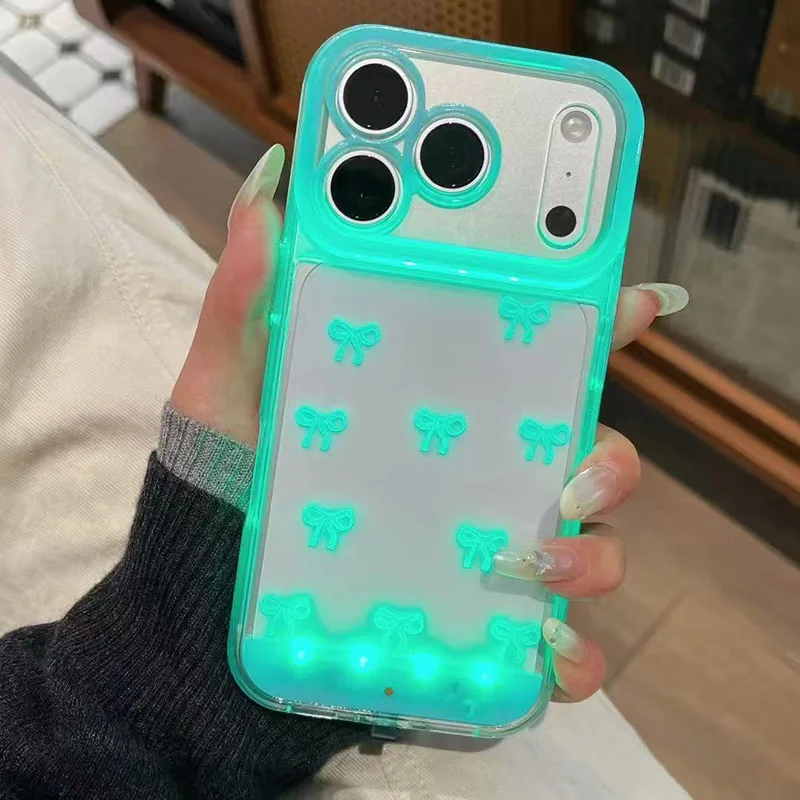 Radiant Bowknot Luminous Phone Case with Five-Color Light Effects