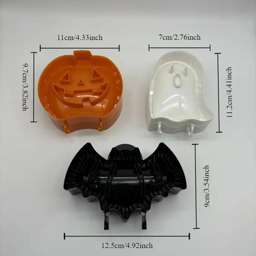 3 PCS-Pack Halloween Baking Hand Molds Dough Presser Pocket Pie Molds Hand Pie Press Mold Maker Pumpkin Ghost Bat Shaped