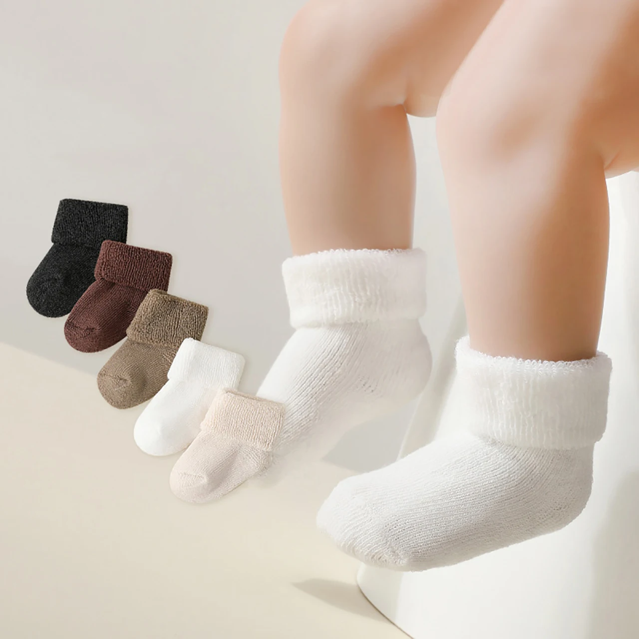 5 Pairs Baby Socks Autumn Winter Fleece-Lined Thick Children'S Indoor Toddler Kids Socks Boys Girls Baby Socks