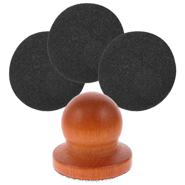 1Set Detachable Pet Nail File Wooden Handle Dog Grinding Tool Round Shape for Comfortable Trimming Puppy Nail Care Kit