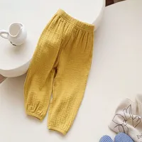 Printemps été pantalon résistant aux moustiques enfant en bas âge nouveau pantalon ample décontracté couleur unie pantalon vêtements chauds garçons filles pantalon polyvalent 4