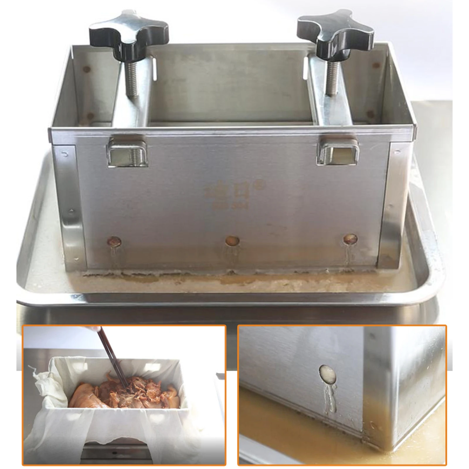 Stainless Steel Ham Meat Pressing Mold Box for Kitchen Tool Hamburger Making