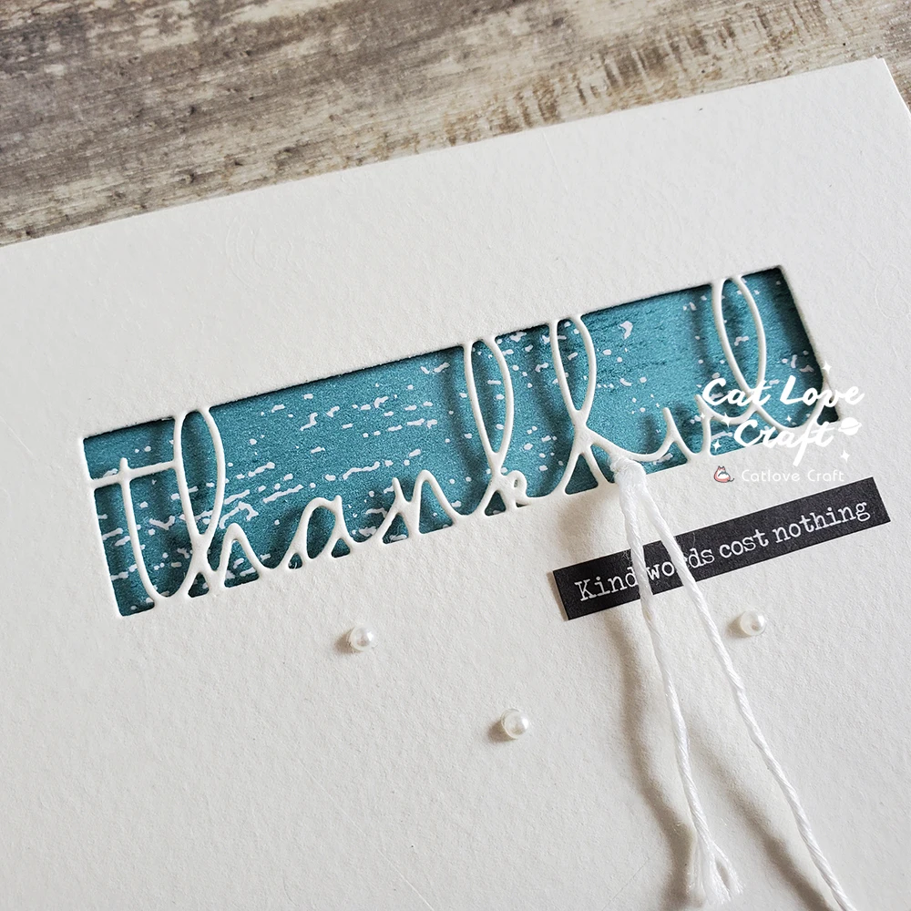 Catlove 감사하는 단어 프레임 금속 절단 다이, 스크랩북 몰드 스텐실 다이 컷 카드 제작, DIY 공예 엠보싱, 새로운 다이