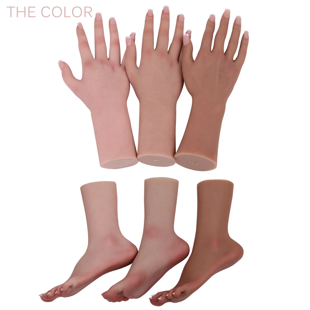 Realistic Silicone Material Female Hands Foot Model Lifelike Silicone  Hand Foot Mannequin for Hand Art Jewelry Display 2