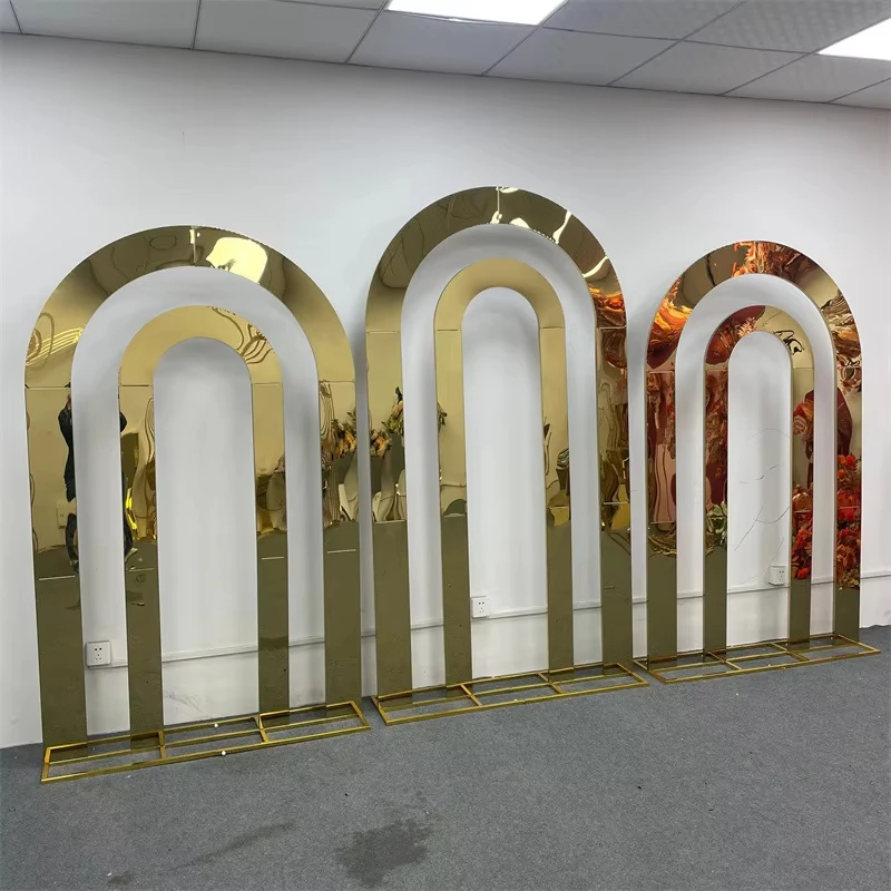 Outdoor Wedding Arch Frame, Christmas Balloon Party Home Garden Decoration Frame, Heavy Duty Double Circle Rust-proof Background