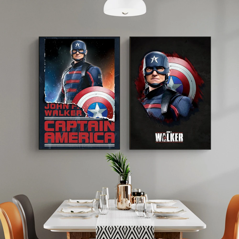 Marvel Tv Series Hd Poster Superhero New Captain America Canvas Painting Falcon Winter Soldier Soggiorno Camera Da Letto Home Decor