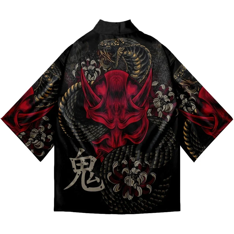 Large Size 6XL 5XL 4XL Fashion Japanese Anime Robe Cardigan Women Men Harajuku Demon Cosplay Shirts Yukata Haori Kimono