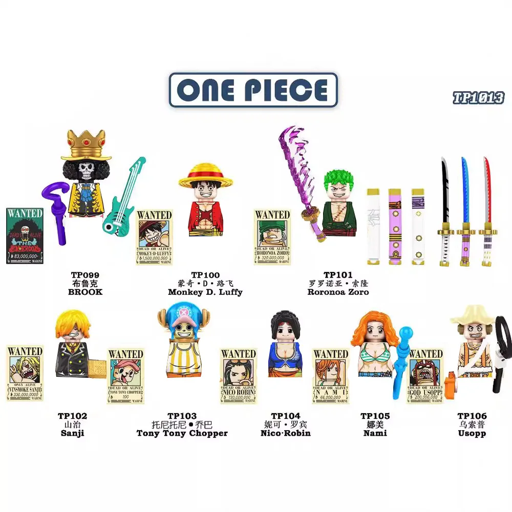 Japanese Anime One Piece Series Building Blocks Doll Limited Edition Usopp Sanji Mini Action Figures Home Decorations Kids Gifts