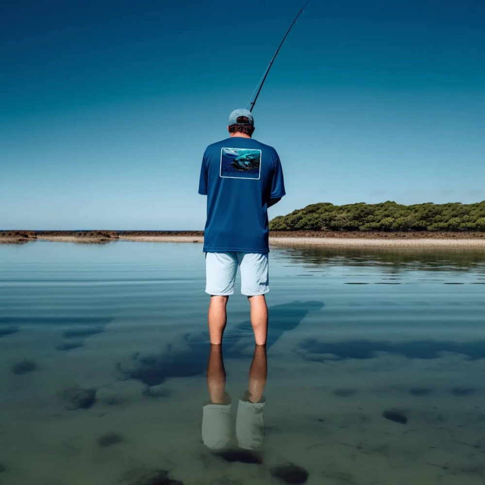 Pelagic blue Fishing shirt Uv protection/Outdoor Fishing Apparel Shirts Quick drying and breathable UPF 50+Man Clothing Tops