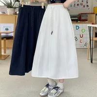 Plus Size Skirt Women 2025 Summer New Fashionable High Elastic Waist A Line Skirt Korean Style Casual Long Skirt Woman - Image 4