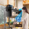 Kitchen Sink Storage Rack Over The Sink Dish Organizer Stainless Steel Sinks Dust-proof Belt Cabinet Door Bowl Tray Drain Racks 6