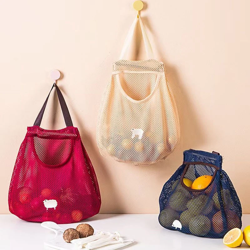 

Multifunctional Folding Hanging Decoration Storage Bag Home Vegetable Sundries Breathable Storage Net Bag Supermarket Shopp Bag