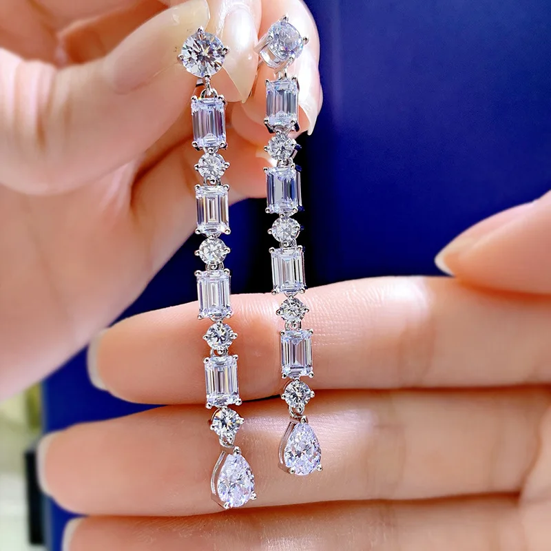 Cubic Zirconia Bridal or Formal Chandelier Earrings with Marquis-Shape –  Staar Tailors