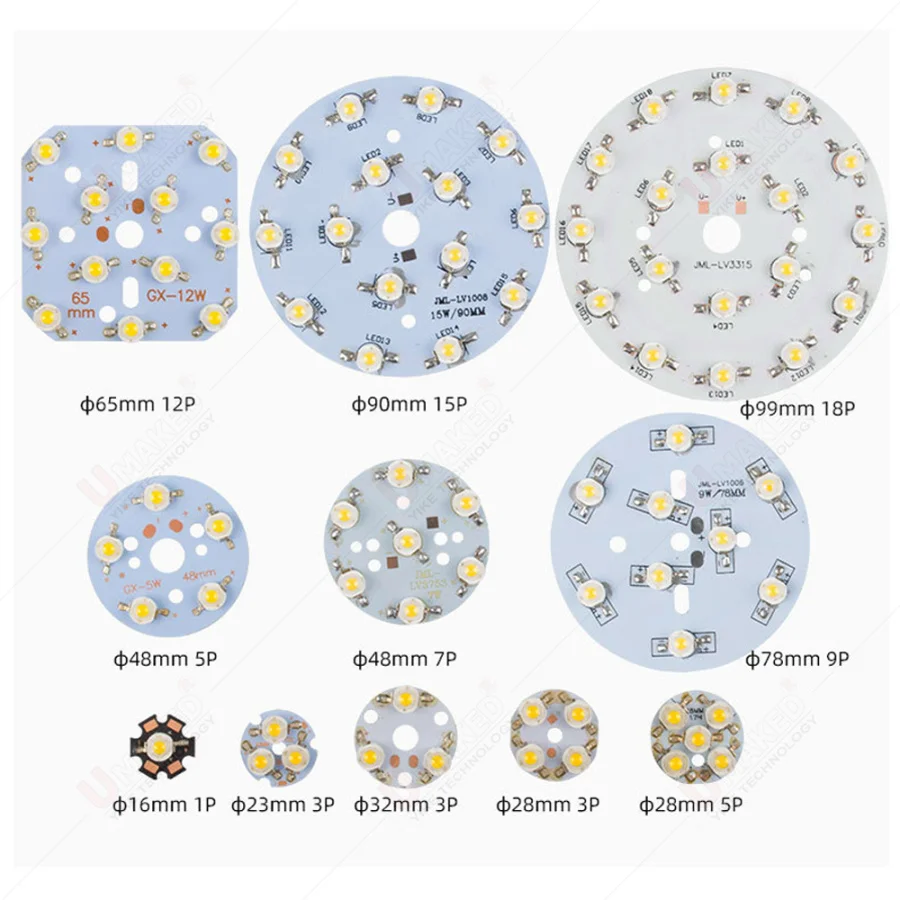 (10PCS) 3W 9W 32mm LED PCB with 1W 3W chips installed, Aluminum plate board with chips for bulb light, tracking light.  leds