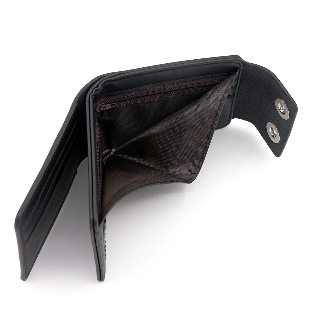 1Pcs PU Leather Wallet Men'S Short Coin Purse Simple Double Row Magnetic Money Clip Large Capacity Wallet Trendy Fashion Casual