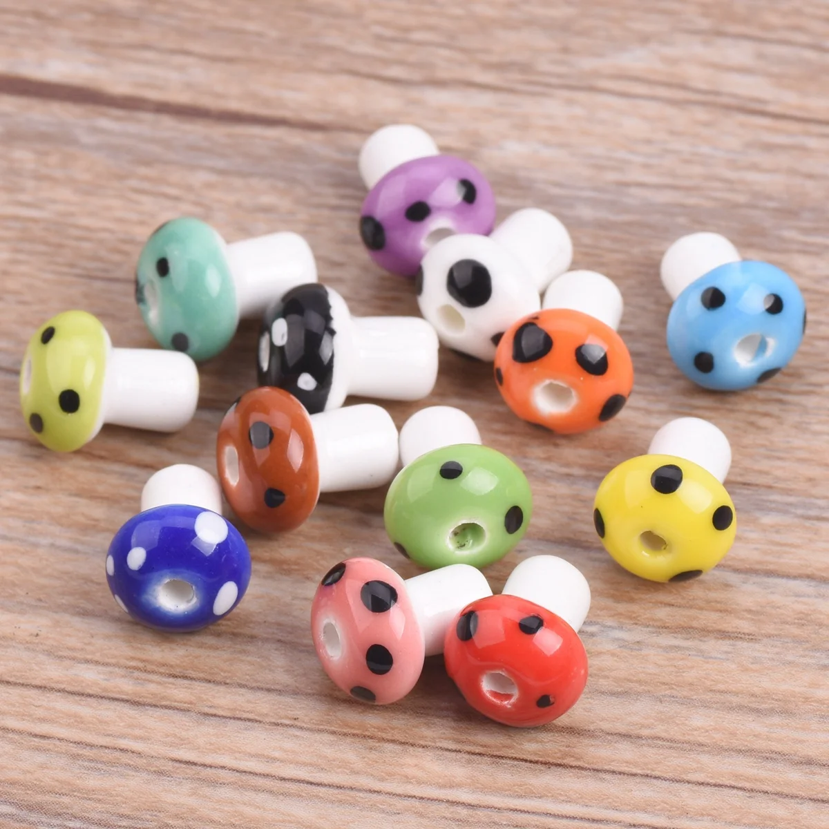 10pcs 12x10mm Mushroom Shape Handmade Ceramic Porcelain Loose Beads for DIY Crafts Jewelry Making Findings 10pcs mb 15ak 14ak mig mag gas ceramic nozzle euro style welding gun tip nozzle shield cup for welding torch porcelain nozzle