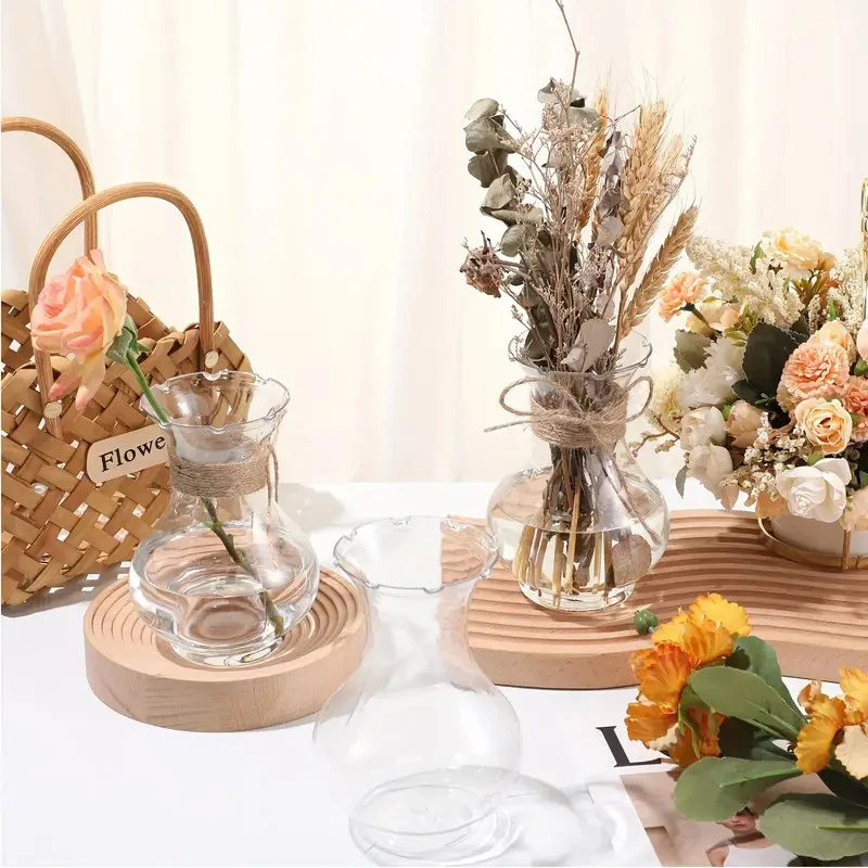 12PCS Transparent Plastic Vases Cute Tiny Flower Bulb Plant Containers Mini Hydroponic Plant Flowerpot Rustic Wedding Home Decor 6
