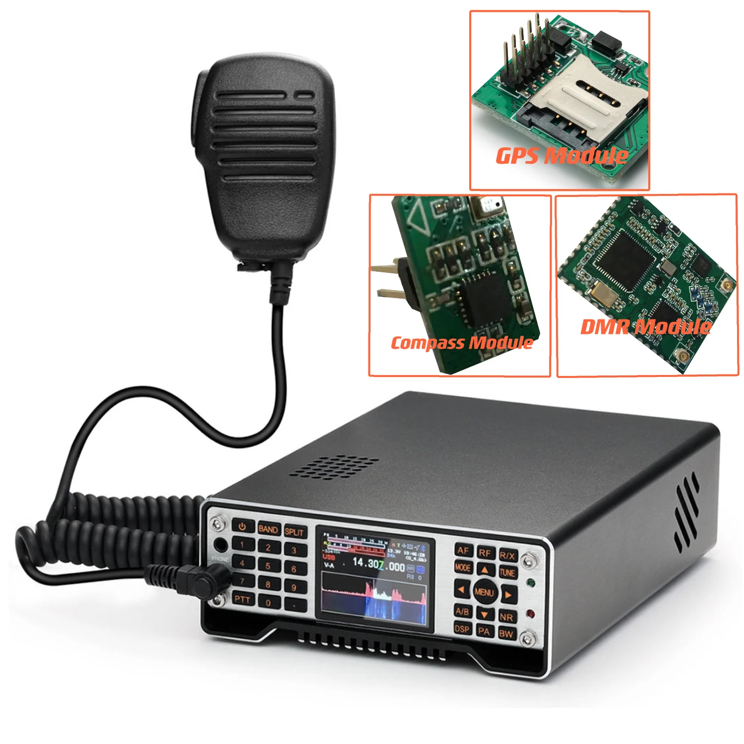 GUOHETEC 3rd Generation Q900 V3 300KHz-1.6GHz HF/VHF/UHF ALL Mode SDR Transceiver Software Defined Radio DMR SSB CW RTTY AM FM