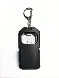 Ultra - Bright Mini LED Keychain Flashlight with USB - C Rechargeable Battery & Built - in Bottle Opener (Black)