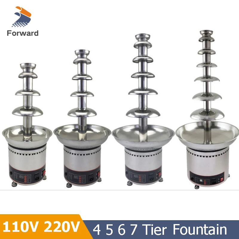 4 5 6 7 Tier Chocolate Melting Fondue Cheese Fondue Chocolate Machine Digital Fountain Machine