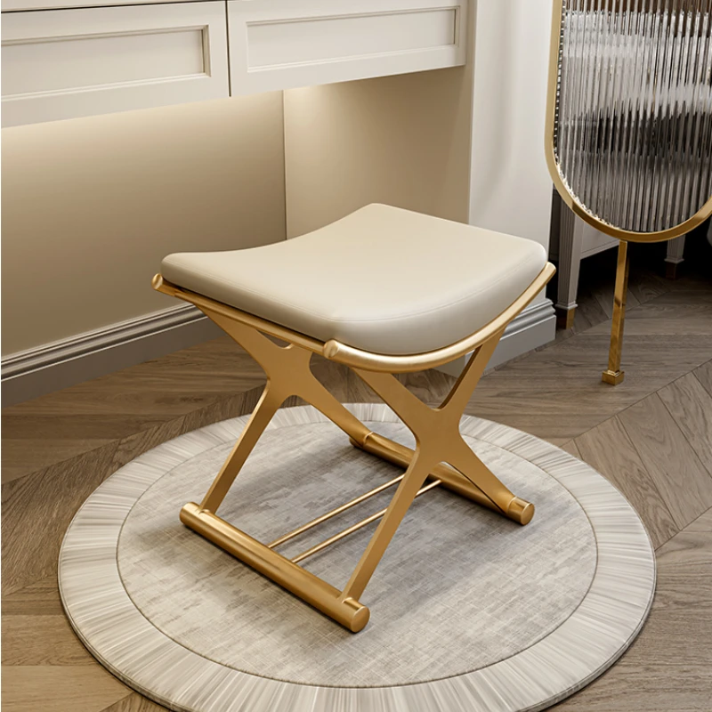 INS dressing table stool Entrance Shoe bench ​Metal luxury Soft - Main Image