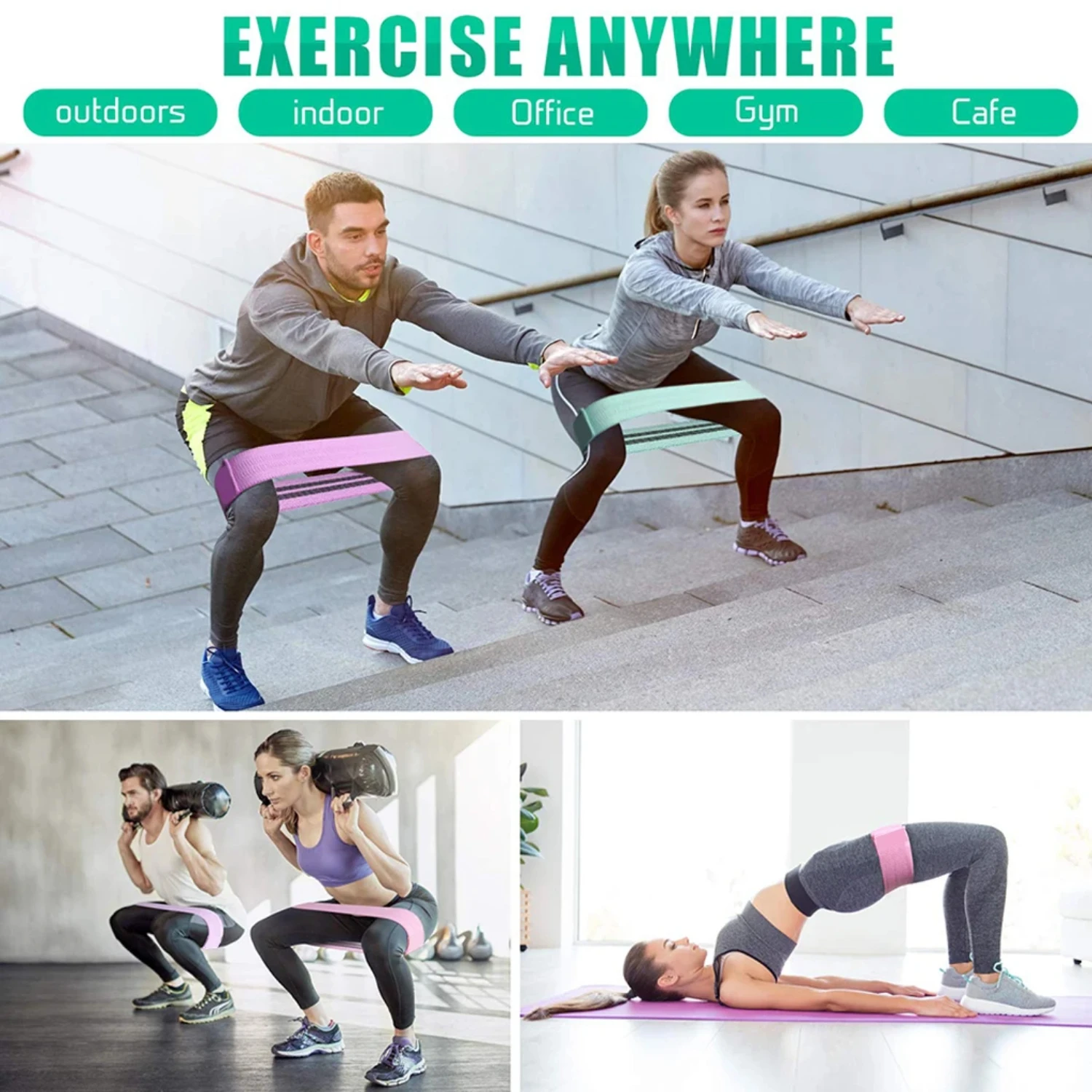 WorthWhile Stretch Resistance Bands Yoga Legs Butt Anti Slip Elastic Fitness Bodybulding Exercise Workout Equipment