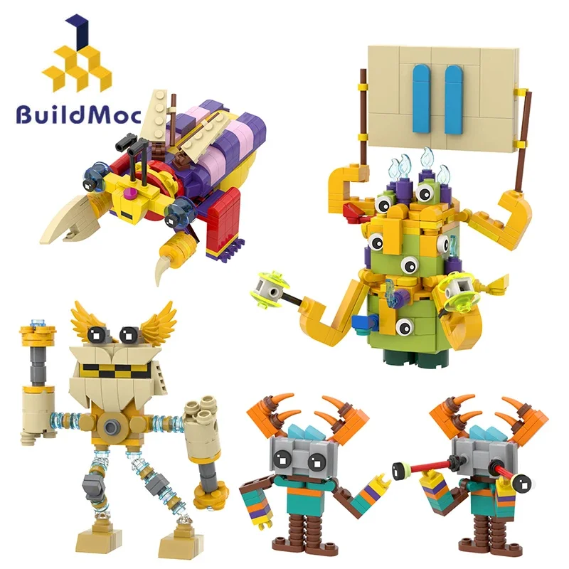 

MOC Game My Singings Monsters Gold Epic Wubbox Knurv Buzzinga and Epic Jam Boree Building Blocks Set Song Flying kids Toy Gifts