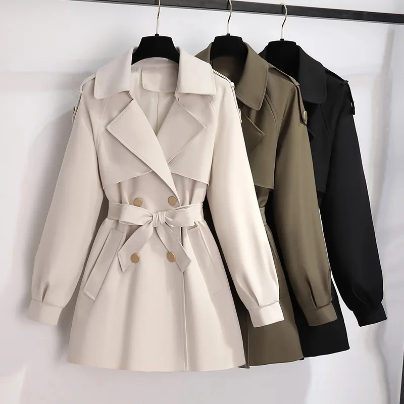

Spring Autumn Short Windbreaker Jacket Female 2023 New Women Double Breasted Trench Coat Fashion Korean Women Loose Jacket Coat