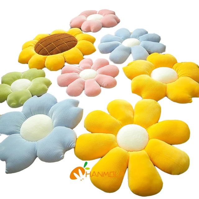 40/50/68cm Adorable Plants Pillows Stuffed Soft Sunflower Sakura Daisy Flowers Seat Cushion Props Decoration 1