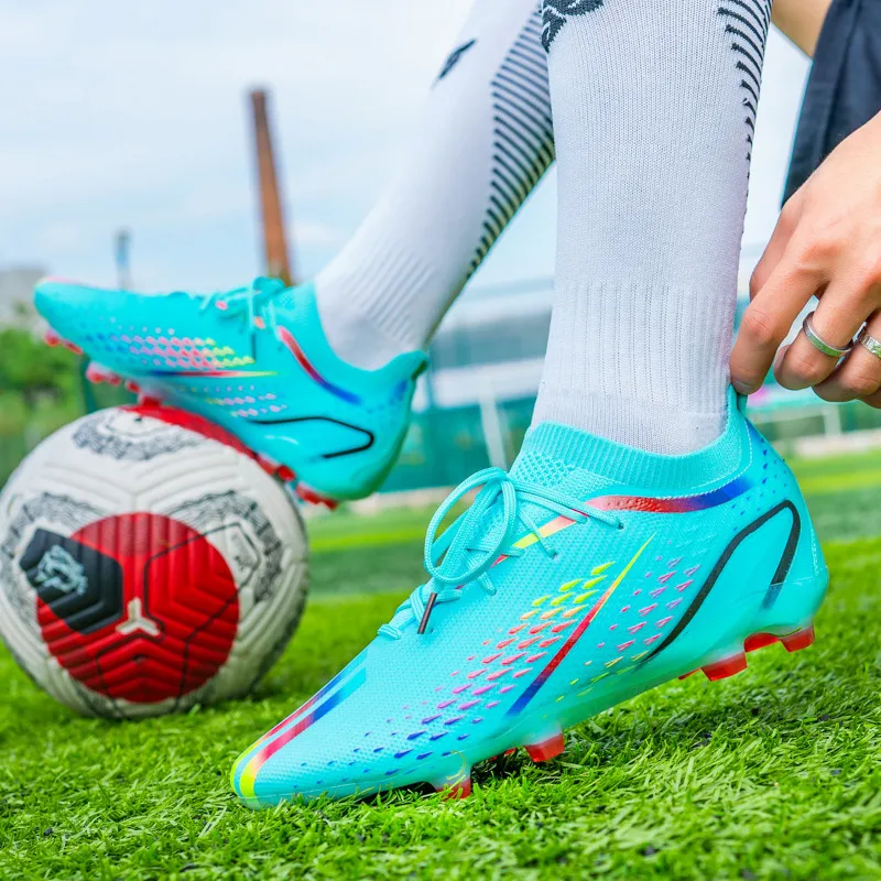 2023 New Sneakers Men Soccer Cleats High Ankle Football Shoes Long