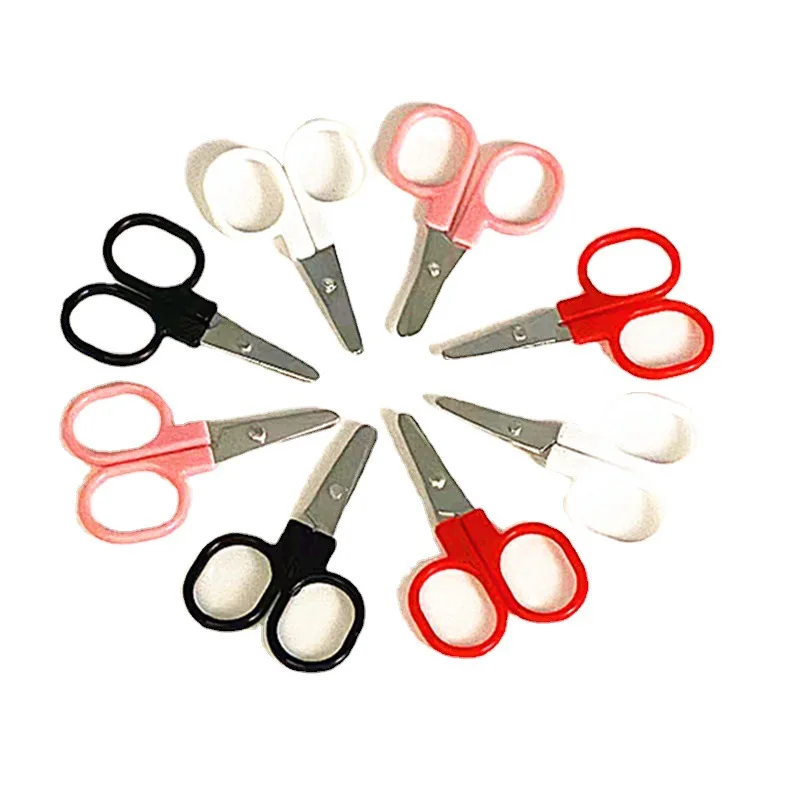 10PCS Plastic handle children's mini scissors sewing box accessories thread  cutting hand-cut paper-cut stainless steel scissors