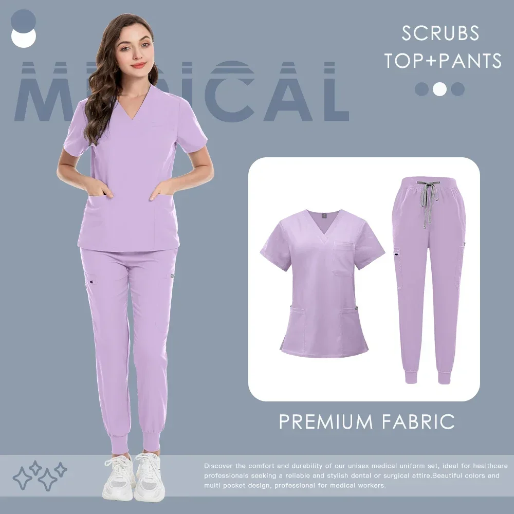 Scrub clinici infermieristico Set Uniforme sanitaria Abbigliamento medico Pantaloni chirurgici veterinari Uomo Donna Abbigliamento da lavoro Tuta da dentista