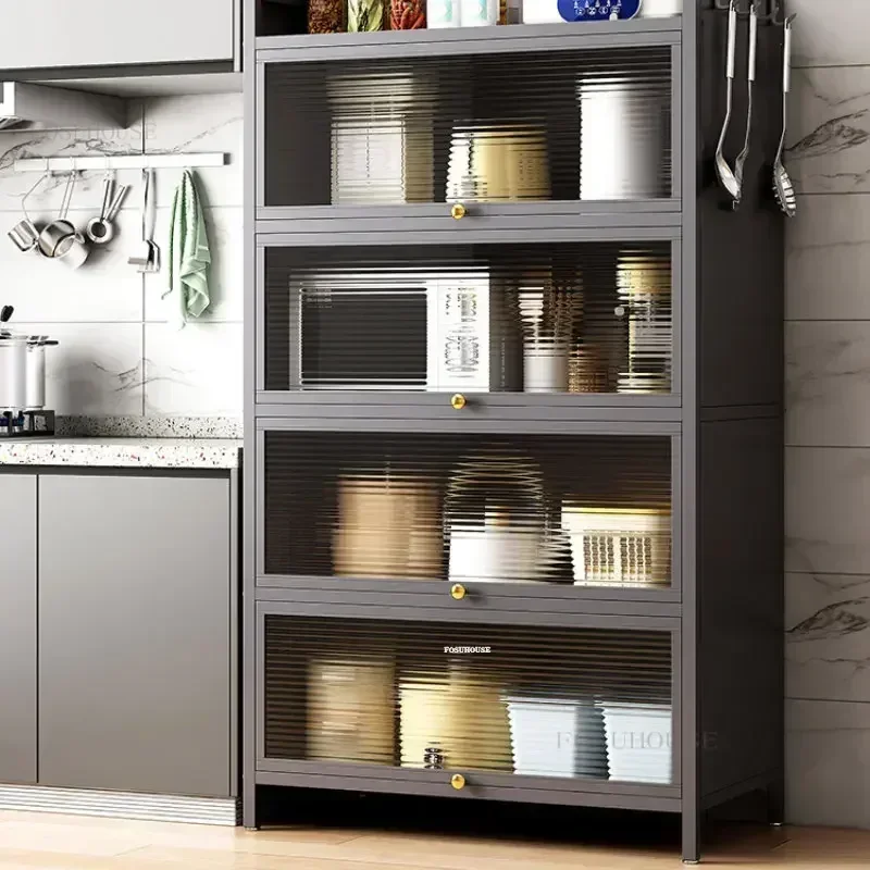 Minimalist Kitchen Cabinets Multi-layer Kitchen Racks Creative Multi-functional Floor-standing Storage Cabinet Furniture