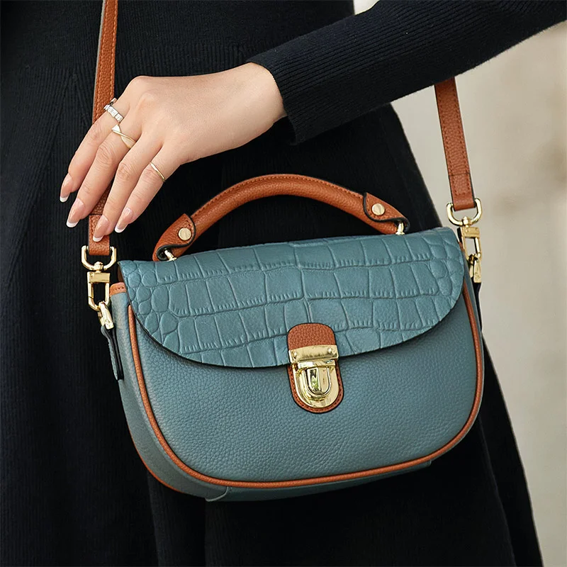 

Exclusive Designed Shoulder Bag Original Genuine Leather Women Purses Soft Skin Crossbody Bags Royal Blue Bolsas#yc283