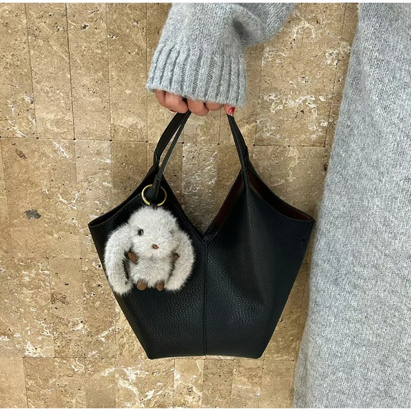 Koreanische Marke Tote Korb Tasche Hochwertige Pu Große-kapazität Weiche Pendler Eimer Tasche Neue Mode Frauen Schulter Tasche Unterarm tasche – Detail 3