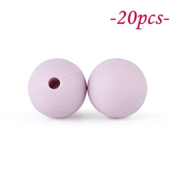 Vibrant Silicone Beads Set for DIY Jewelry & Crafting - 20 - Piece Collection (Lilac Purple)