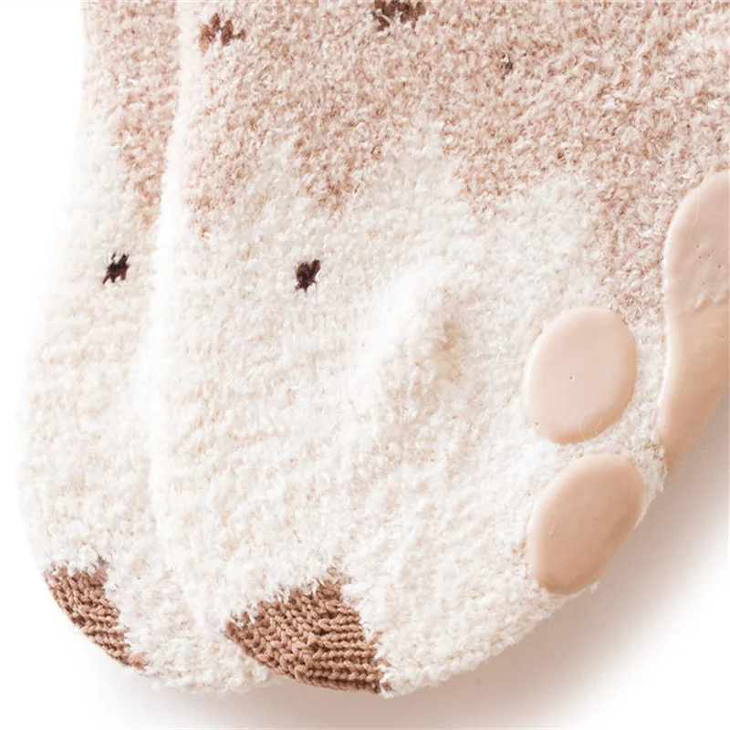 Lawadka Winter Newborn Baby Girl Boy Socks Anti Slip Coral Fleece Toddler Socks For Girls Boys Thick Warm Infant Baby Sock 0-3Y 6
