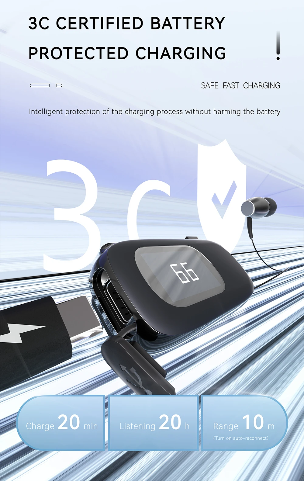 Description Picture 6 of itemBluetooth Wireless Headphones Against Loud Noise Lavalier Business BT 5.4 Earphone Lotus Ears with wire Talk/Music 20H With LCD