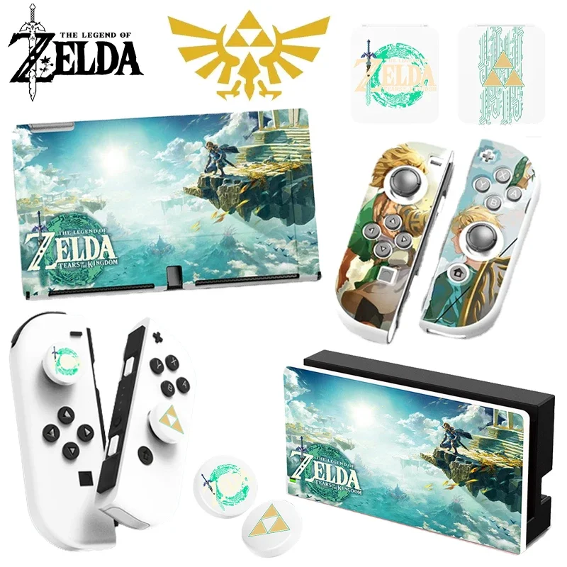 Tears Of The Kingdom Zelda Switch Case Per Nintendo Switch Oled Ns Lite Grip Cap Joy-Con Base Host Cover Protettiva Accessori