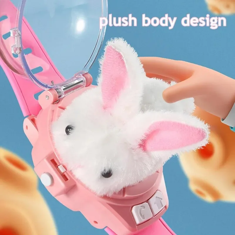 Children RC Car Mini Watch Toys With LED Lights 2.4GHz RC Car Toy Watch Rabbit Crab Racing Toys RC Car Girls Boys Birthday Gift 2