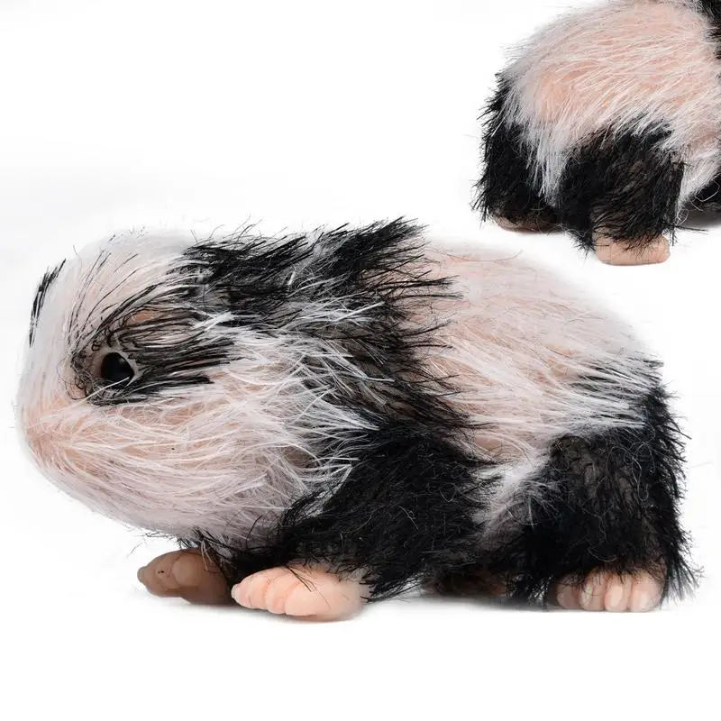 Silicone Animals Soft Mini Realistic Silicone Animals Mini Animals Doll Panda Toys With Hair Soft Animals Fake Pets Toy Kids