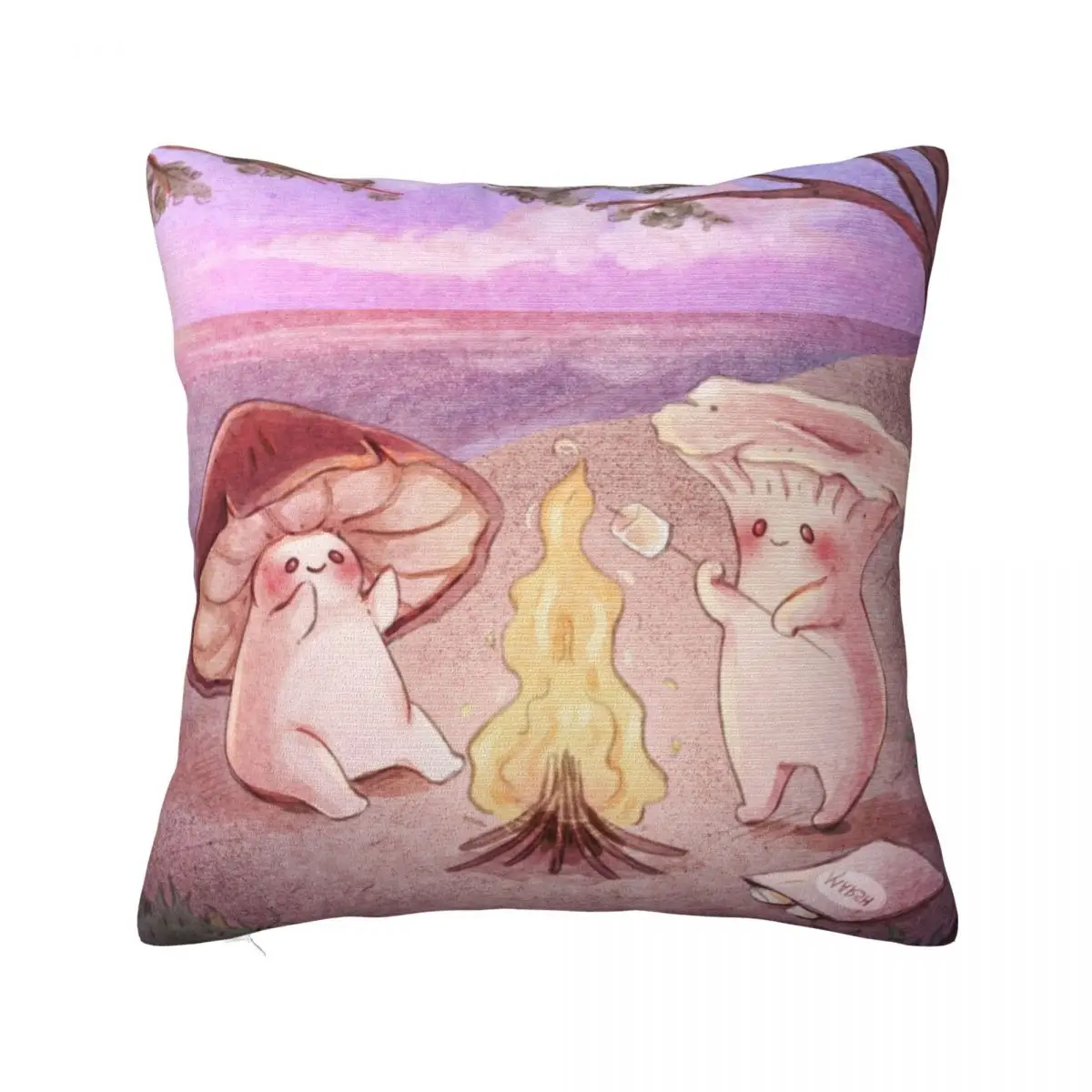 

Mushroom friends at sunset beach Throw Pillow Christmas Cushion For Home Cushion Cover Pillowcases Bed Cushions Pillow Cover