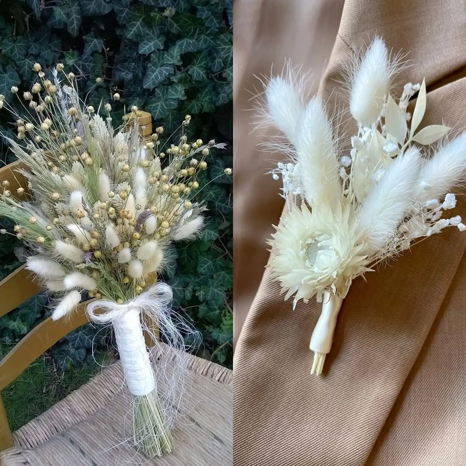 Natural Dried Flowers Pampas Grass Preserved White Eucalyptus Leaves  Bouquet Bunny Tails Bouquet Wedding Home Halloween Decor - Artificial  Flowers - AliExpress