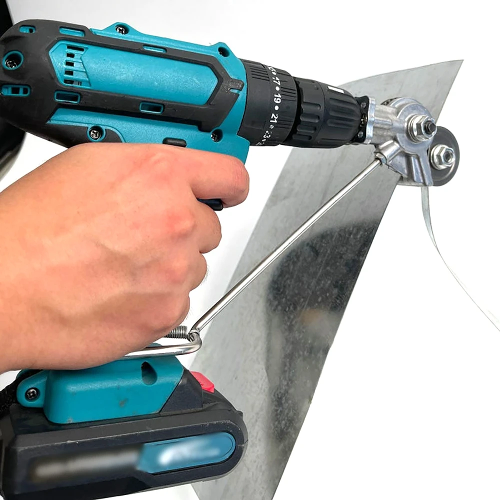 

Electric Drill Adapter Metal Iron Tin Plate Cutter Fast Cutting Labor-Saving Power Cutter Retrofit Shears (No Electric Drill)