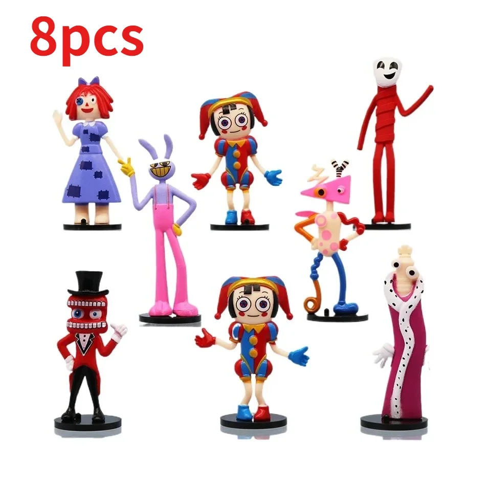 Die Erstaunlichen Digital Circus Figuren Pomni und Jax Plüschpuppen Spielzeug Niedliche Erstaunliche Digital Circus Figuren für Kinder Weihnachten