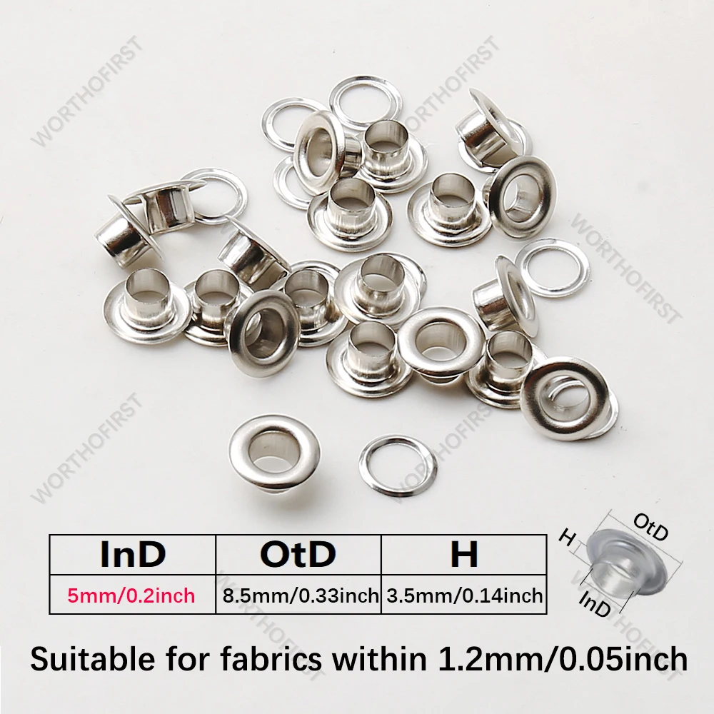 Sliver / Golden Metal Brass Custom Size Garment Round Eyelets Iron Bags Eyelet Fastener For Leather - Eyelets And Custom Size Eyelet Price