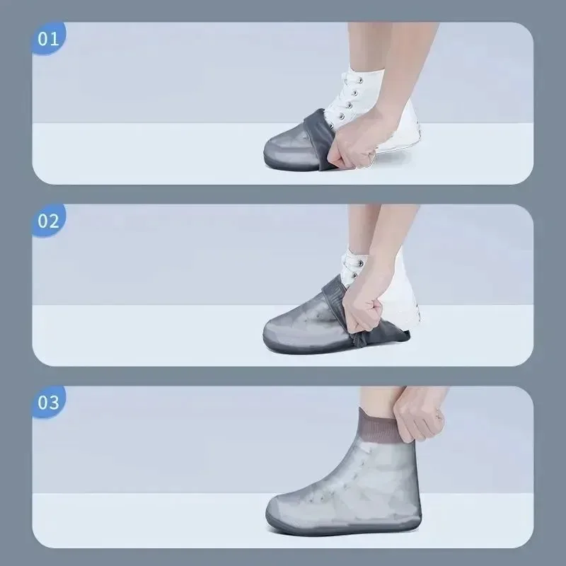 34-45 Shoes Accessories Latex Shoe Covers Shoes Protectors Waterproof Rain Shoe Cover Thickened Reusable Rain Boot Outdoors