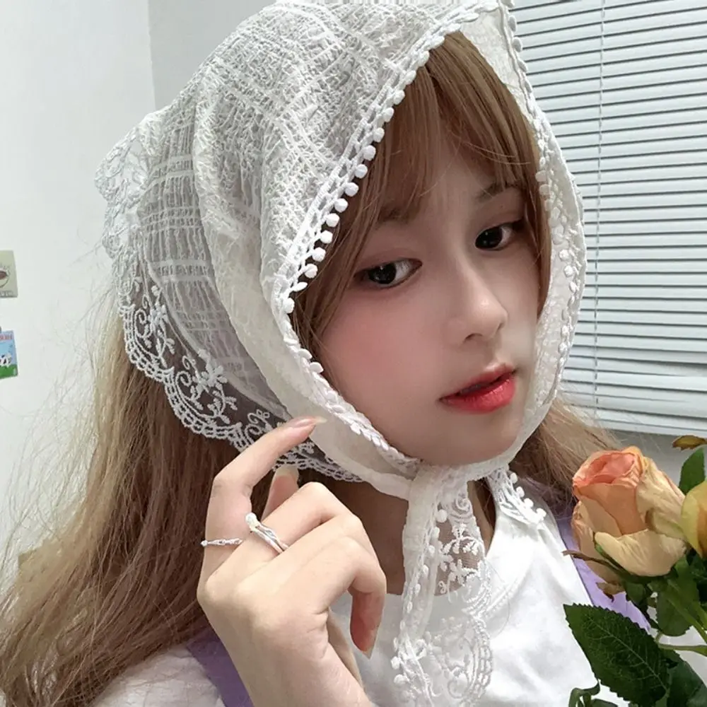 

Headband Hair Scarf Bohemia Bandana Pastoral Style Soft Wrap Triangle Hair Band Strap Lace Adjustable Lace Hair Band Strap