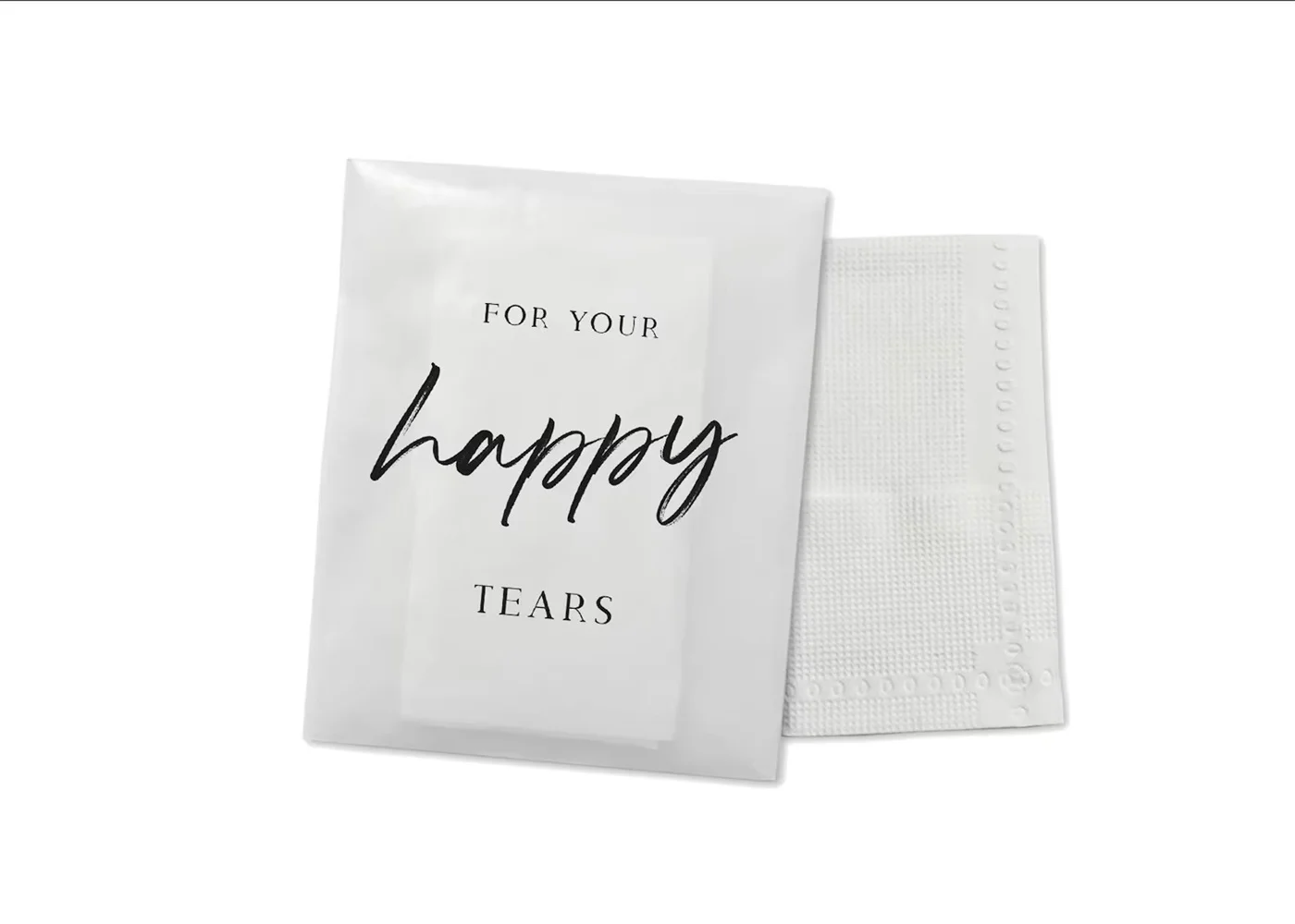 

50 Happy Tears Tissue Packets | Wedding Tissues | Wedding Guests |Biodegradable Packets | Elegant For Your Happy Tears