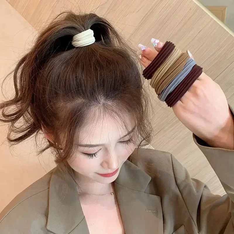 Hair Accessories Women High Elastic Seamless Hair Rope Durable Girls No Crease Ponytail Holder 5pcs/Bag